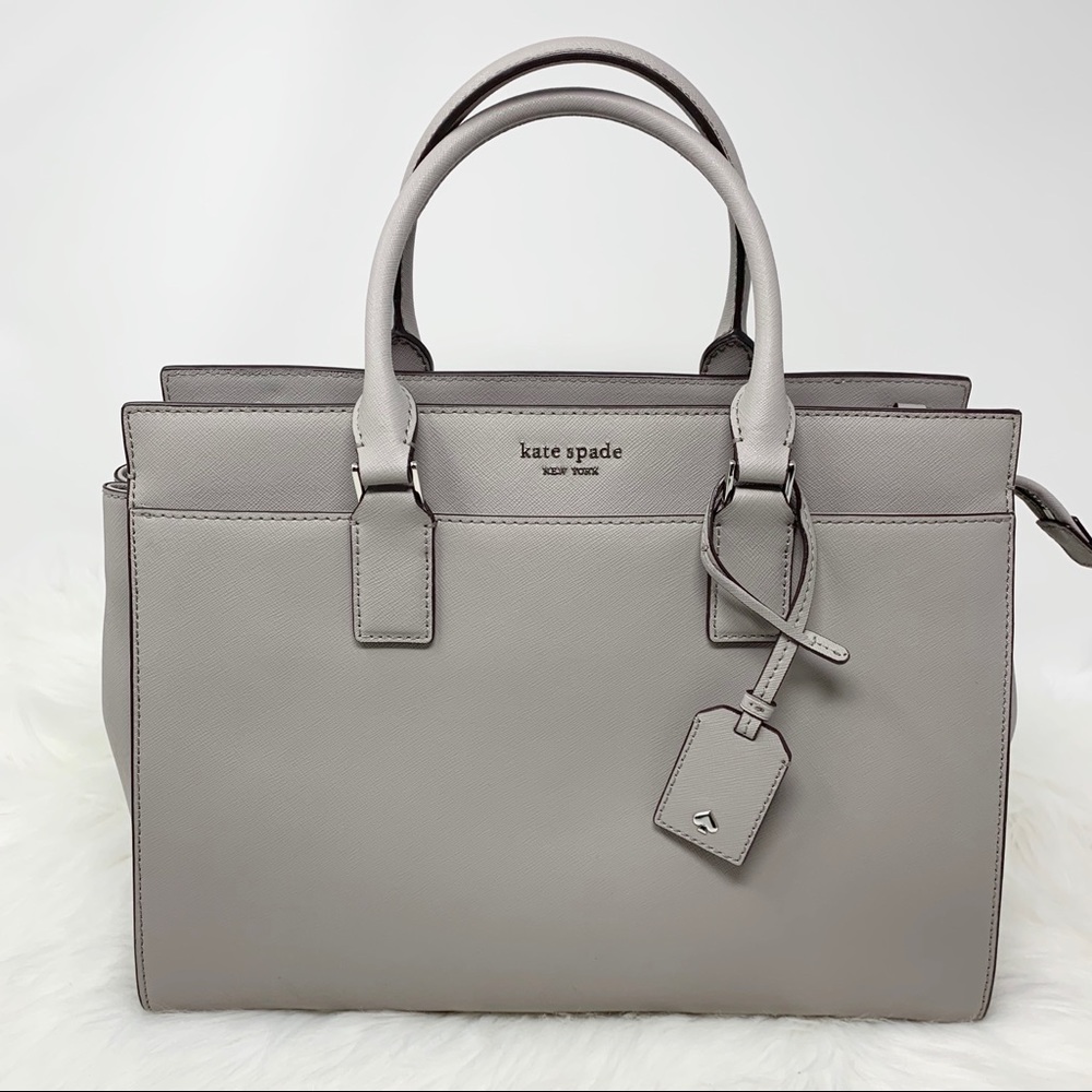 Kate spade Cameron Large Satchel Taupe Gray New
